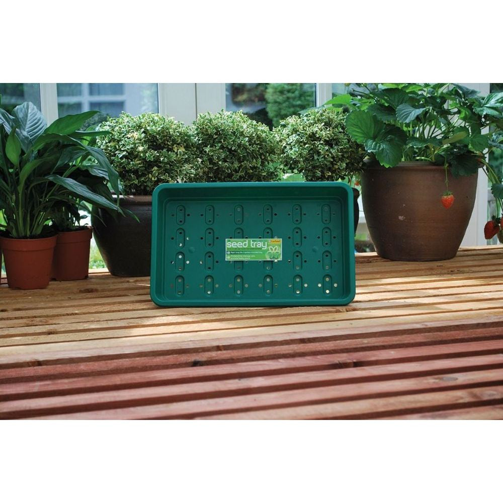 Поддон для микрозелени Garland с дренажными отверстиями, 37.5x23x6 cm, зеленый